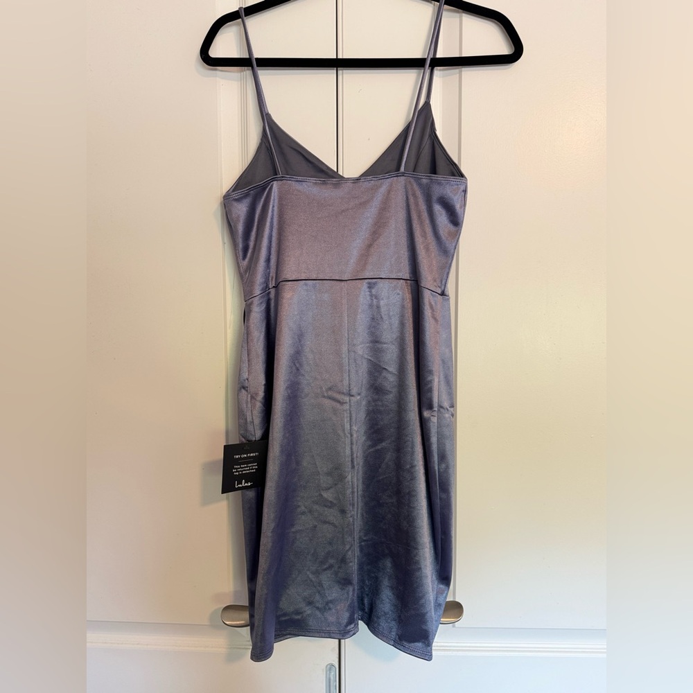Lulus Women’s Forever Your Girl Slate Blue Dress - Picture 3 of 6